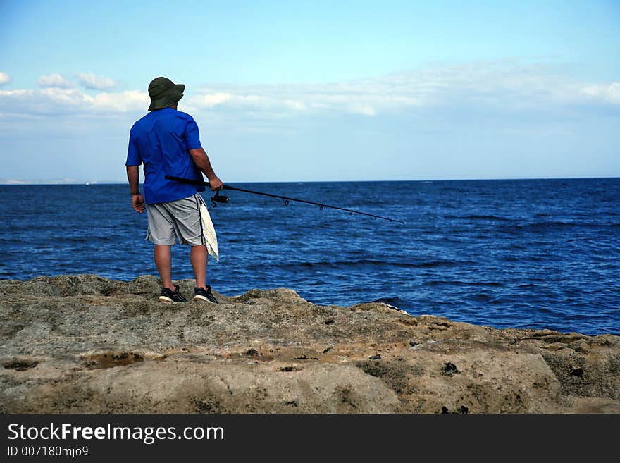 Patient Fisherman with the Rod. Patient Fisherman with the Rod