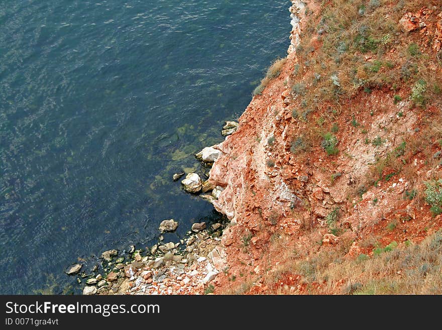 Rocky sea coast at the northern part of the Bulgarian Black sea shore. Rocky sea coast at the northern part of the Bulgarian Black sea shore