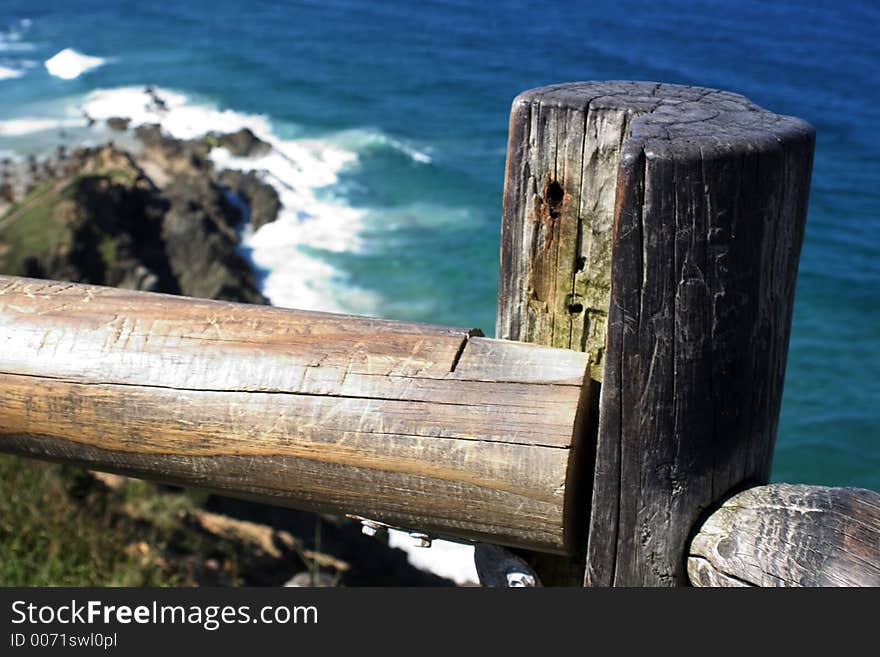 Fence on coastal walk. Fence on coastal walk