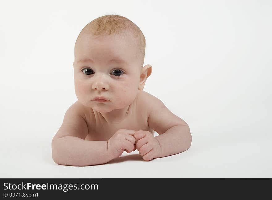 Boy at the age of four months, isolated. Boy at the age of four months, isolated