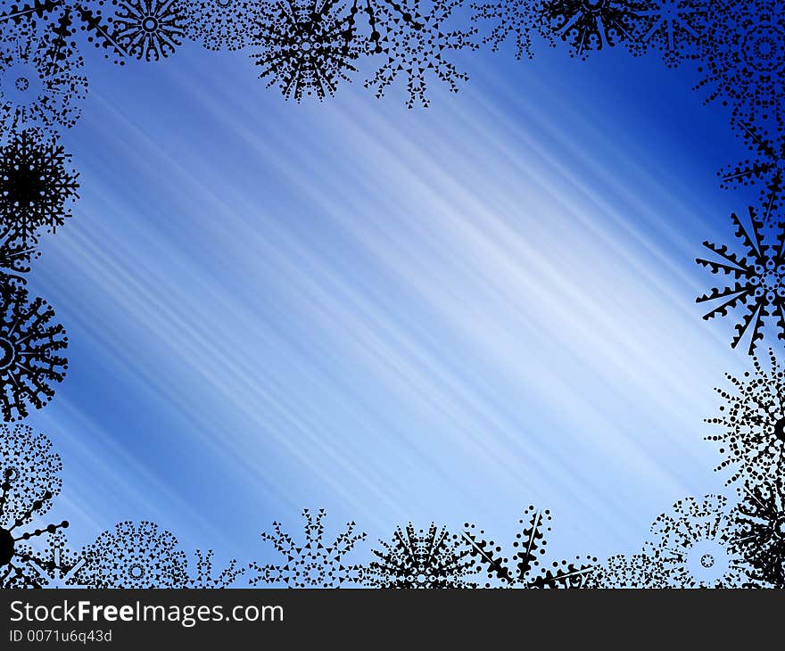 Abstract of Blue Light Rays - winter background