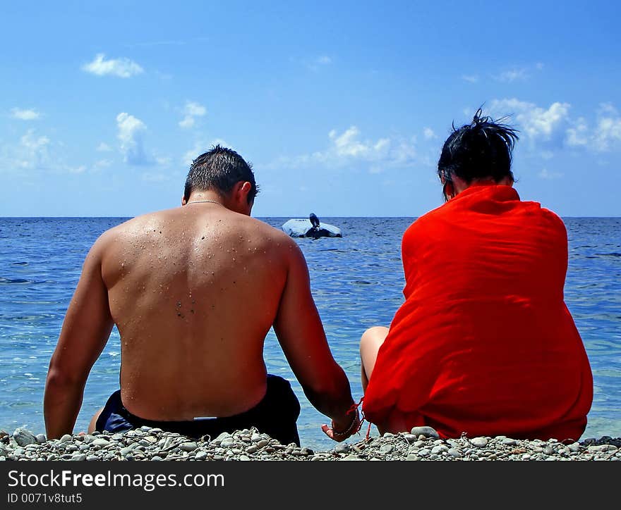 Young couple on the beach