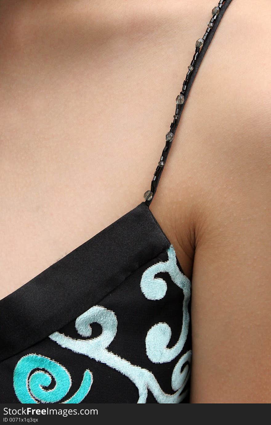 Close-up of dress strap