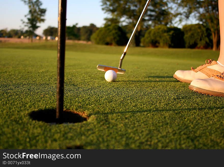 Woman on golf course