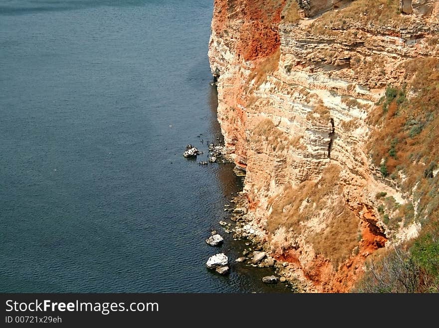 Rocky sea coast at the northern part of the Bulgarian Black sea shore. Rocky sea coast at the northern part of the Bulgarian Black sea shore