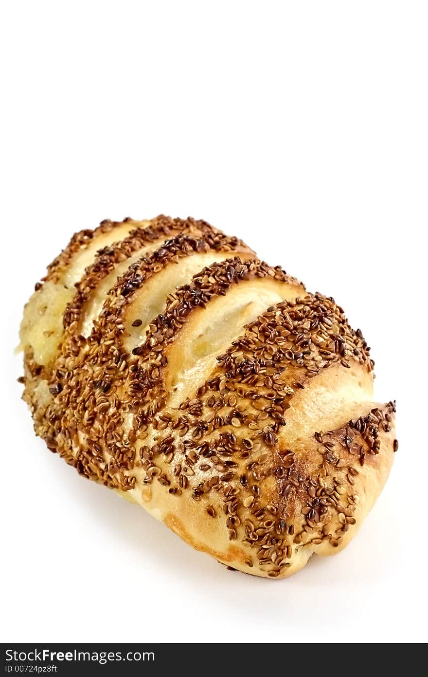 Fresh roll baked with cheese and seeds