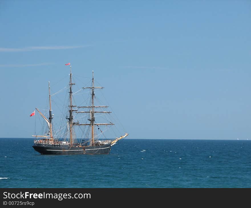 Tall ships in the sea