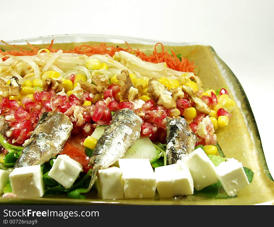 Fresh vegetables and fruits salad for summer. Fresh vegetables and fruits salad for summer