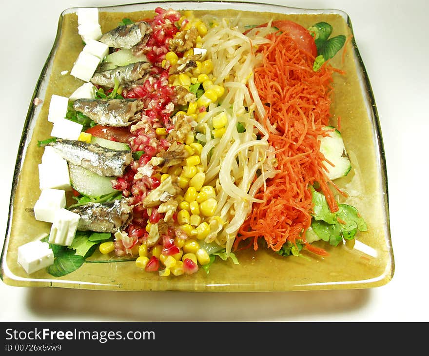 Fresh salad whit vegetables and fruits. Fresh salad whit vegetables and fruits