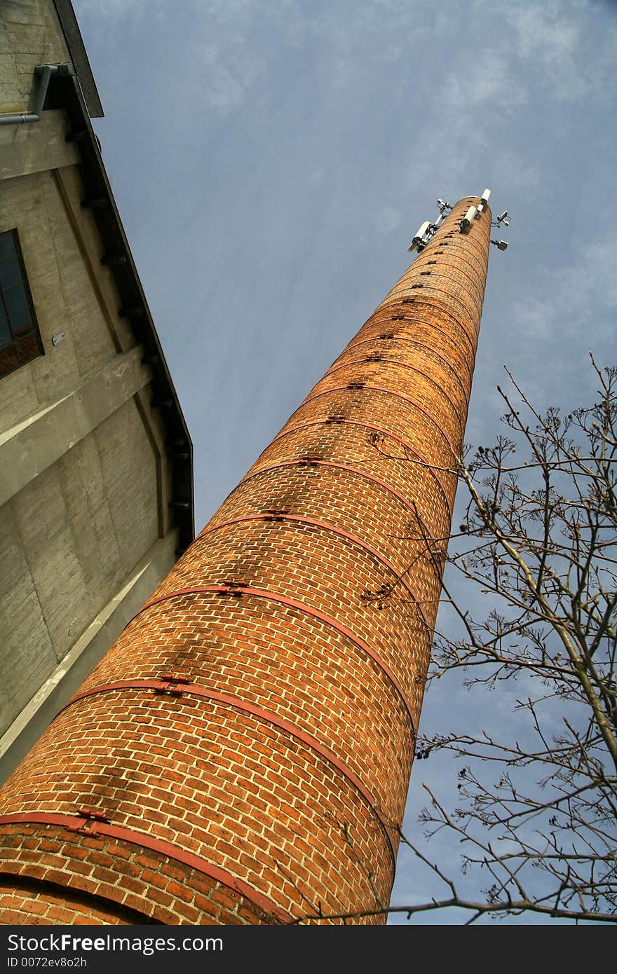 Chimney with and blue sky