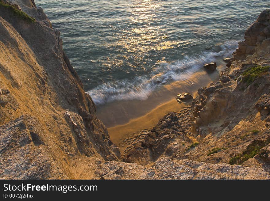 Beach in brittany on wild coast