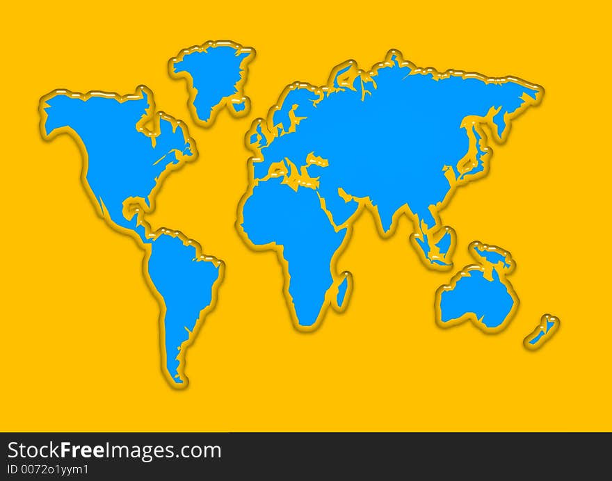 Map of the world - world illustration - aqua. Map of the world - world illustration - aqua