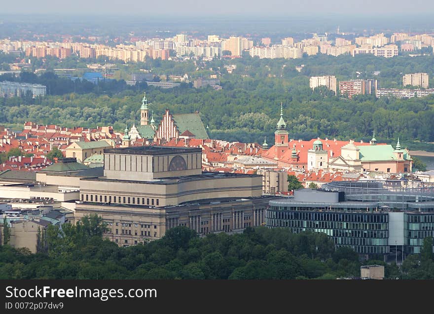 View over Warsaw from the Palace of Culture and Science