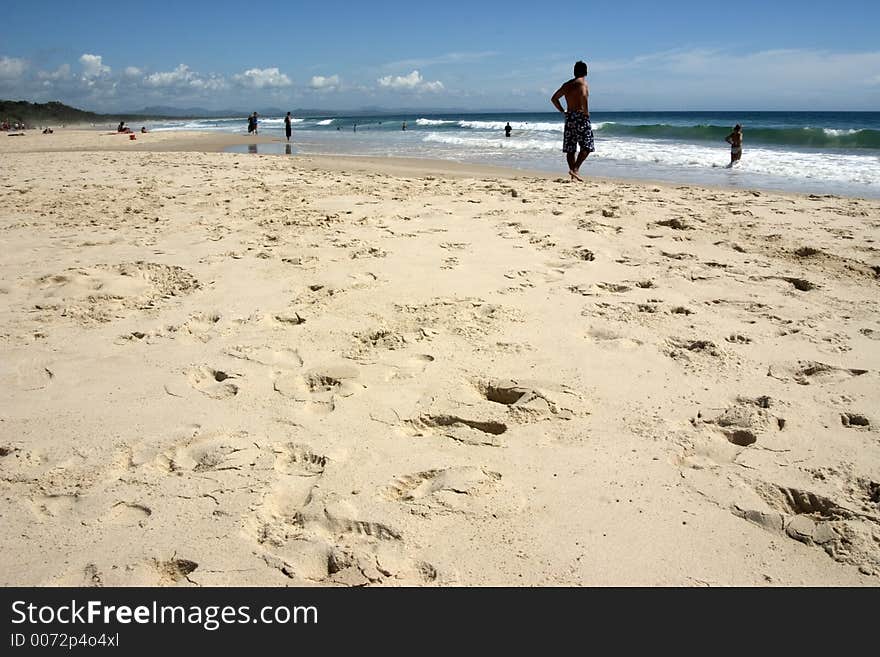 Byron Bay beach on a sunny day. Byron Bay beach on a sunny day