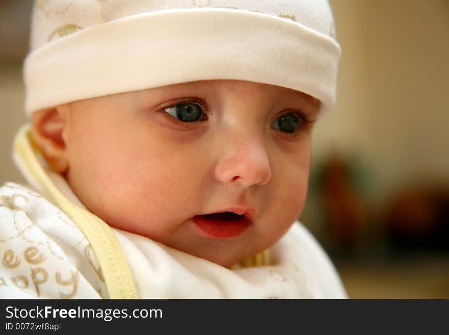 Baby with hat on. Baby with hat on