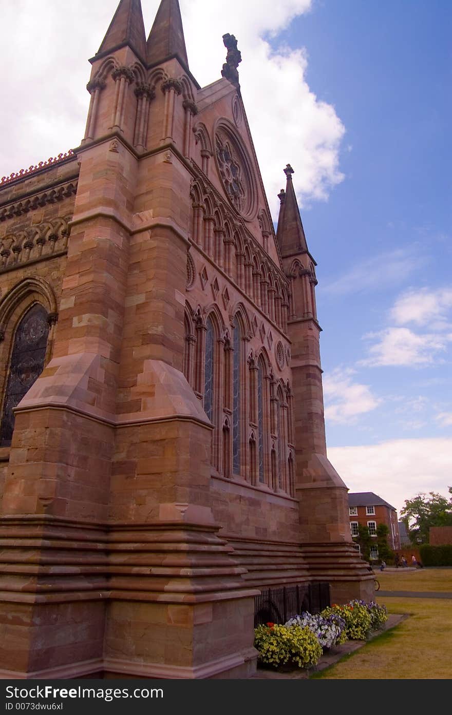 The mighty cathedral of hereford,
hereford,
herefordshire,
united kingdom.