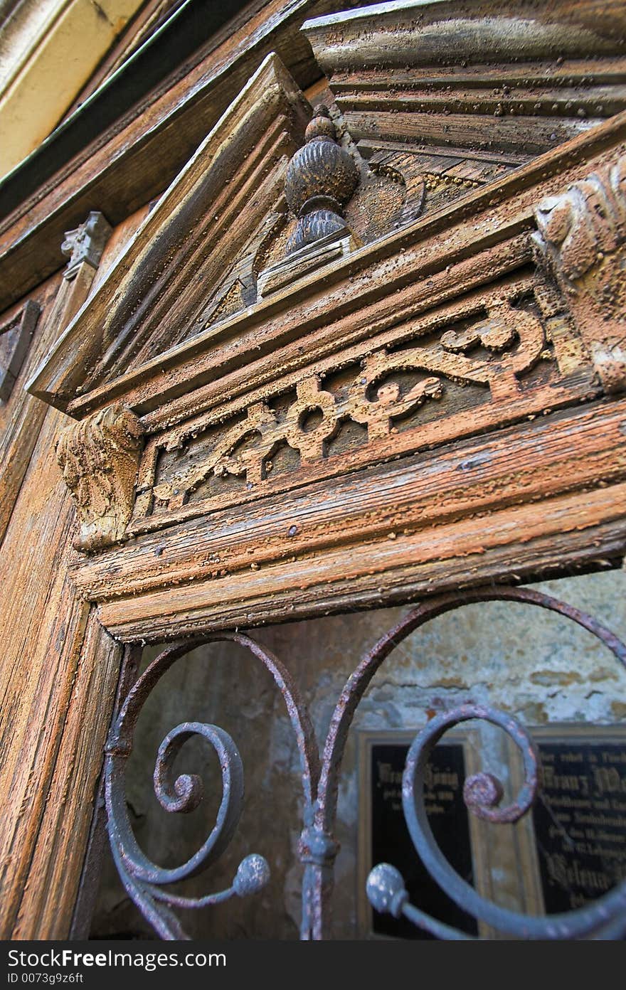 Detail of old wood door.