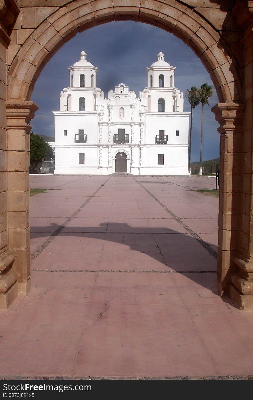 An old mission church building.