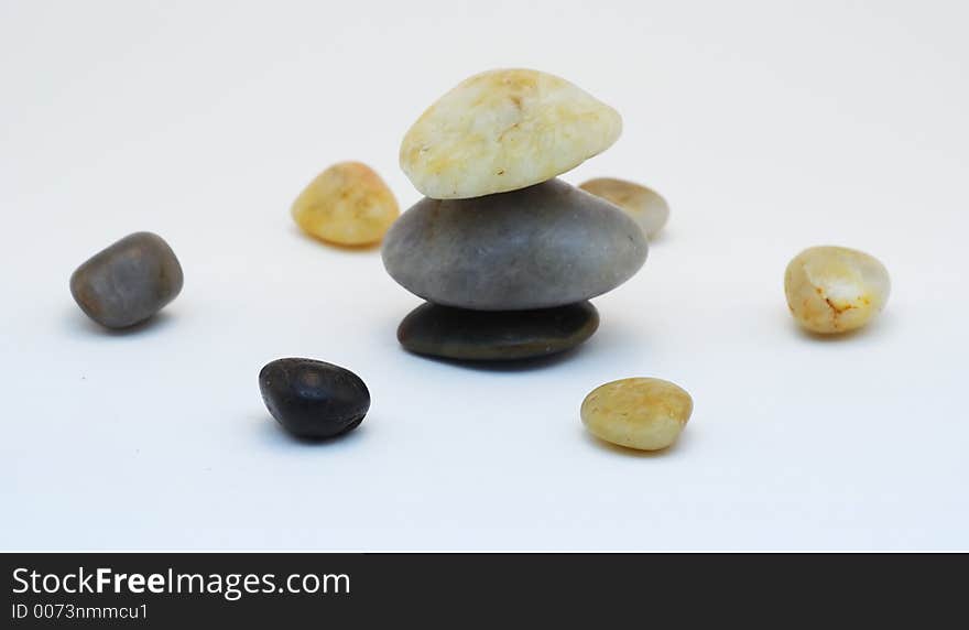 Isolated stone standing representing balance