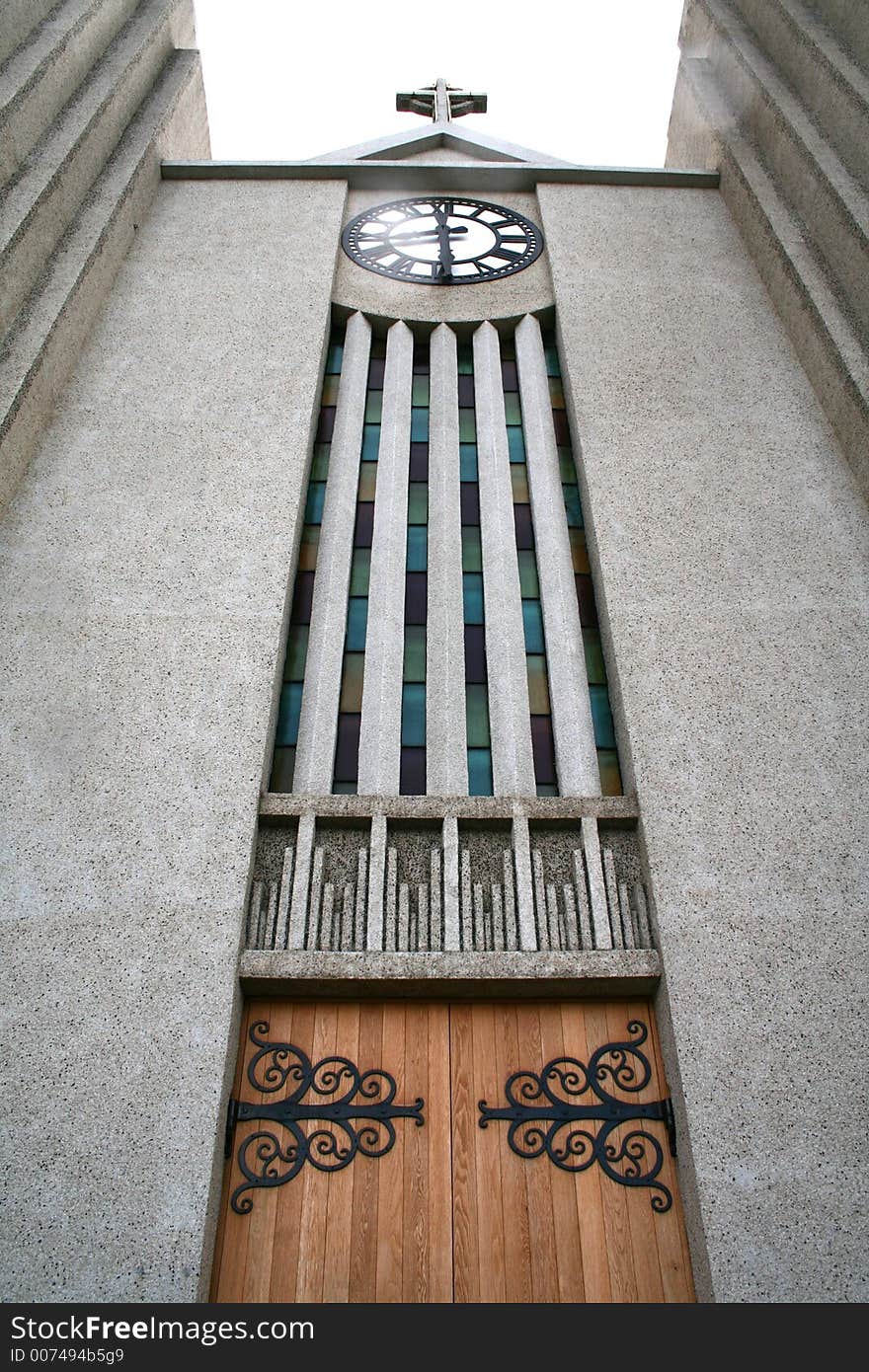 Entrance of Akureyrarkirkja in Akureyri (IS)