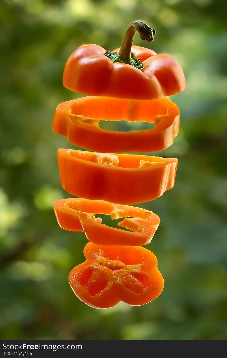 Sliced orange pepper