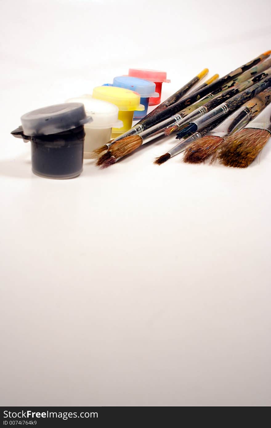 Paints and brushes