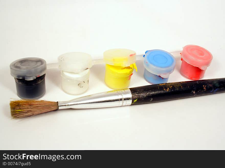 Paints and brushes