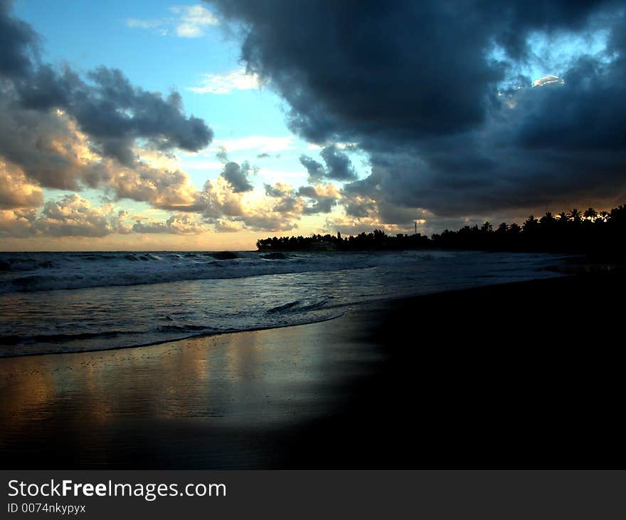 tropical beach in the morning. tropical beach in the morning