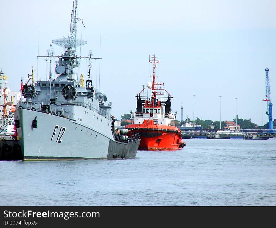 Ships at the  port, Lithuania. Ships at the  port, Lithuania