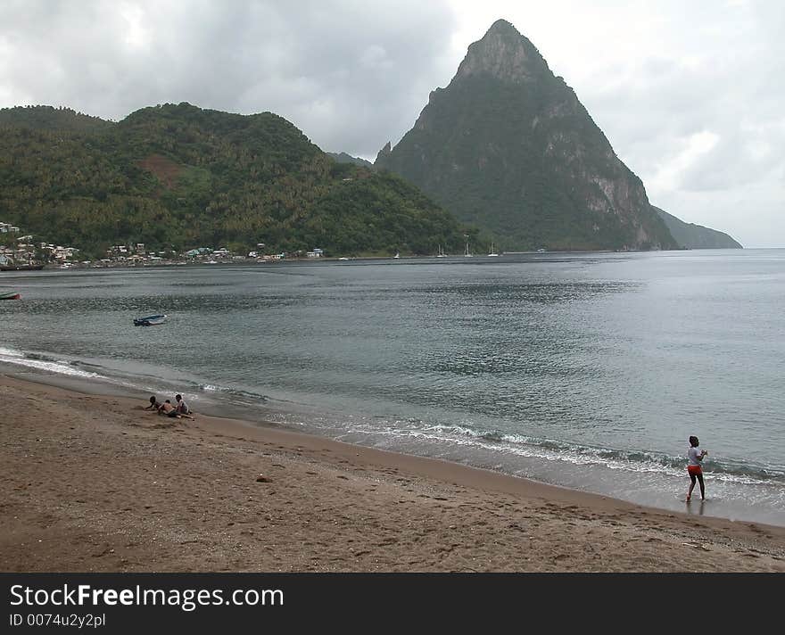 The Pitons In St. Lucia