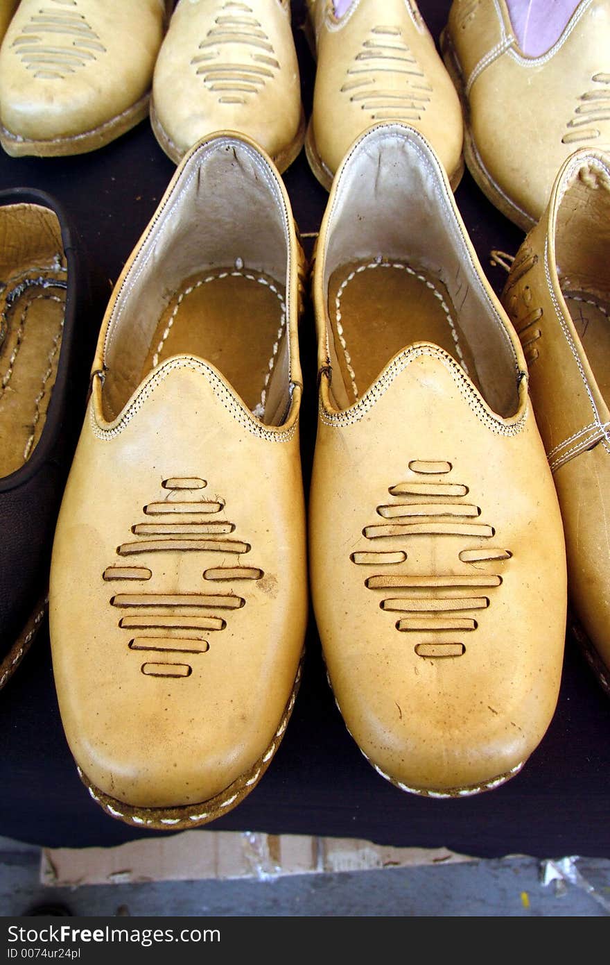 traditional Turkish handcraft leather shoes. traditional Turkish handcraft leather shoes