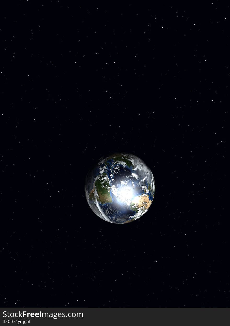 A computer created image of earth. A computer created image of earth.