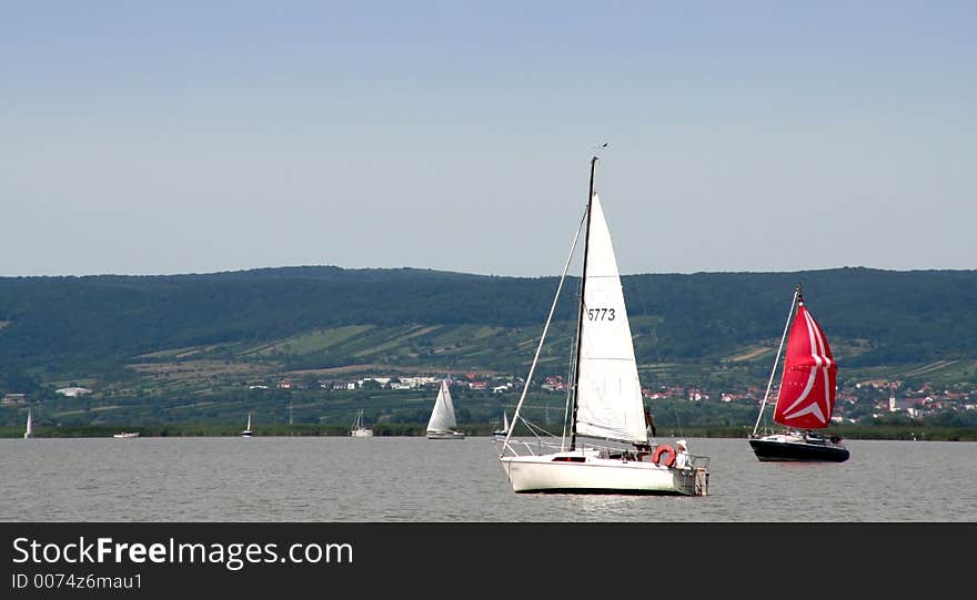 Boats on a lake in Austria, Europe. Boats on a lake in Austria, Europe