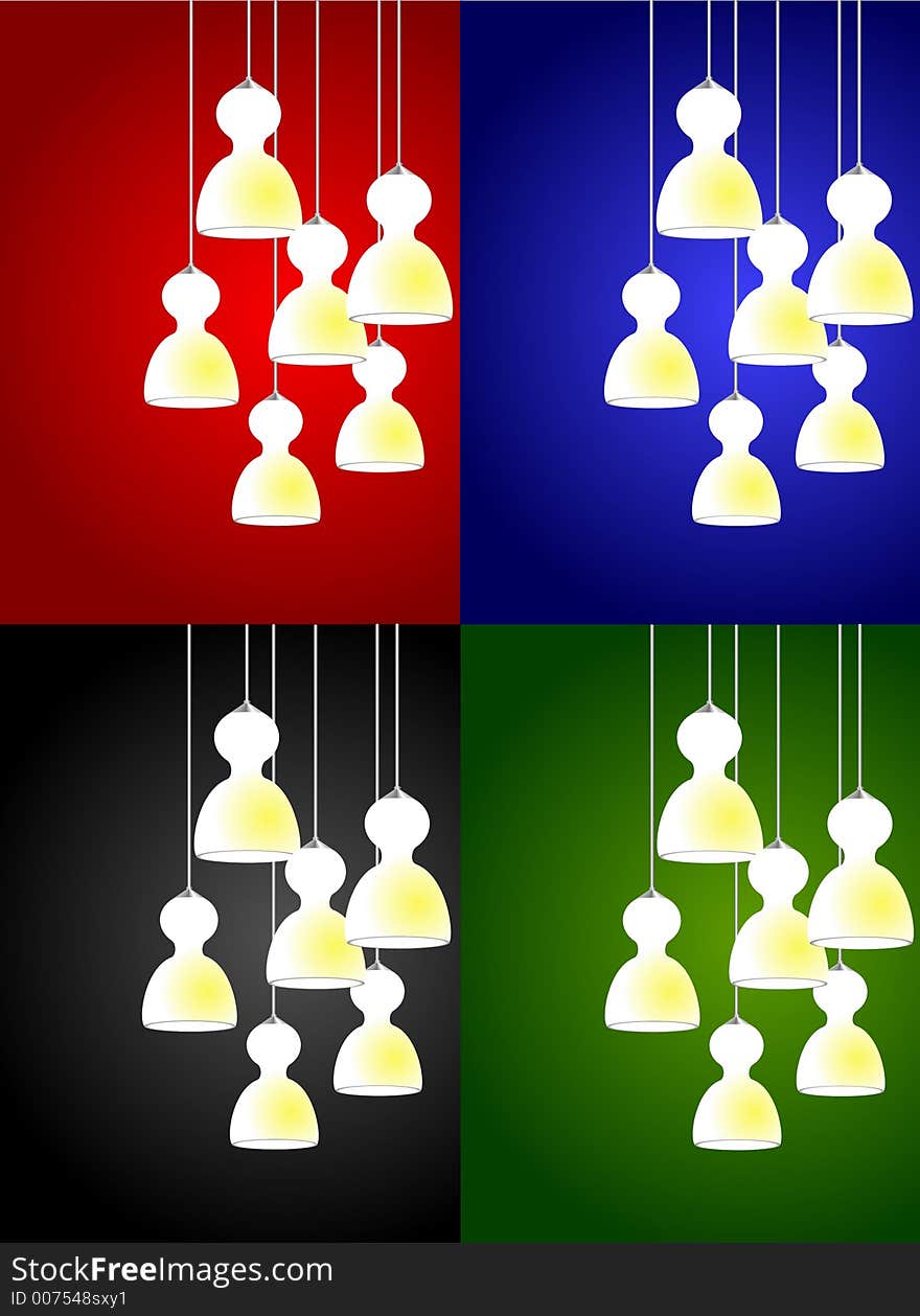 Lamps with colorful background. Lamps with colorful background