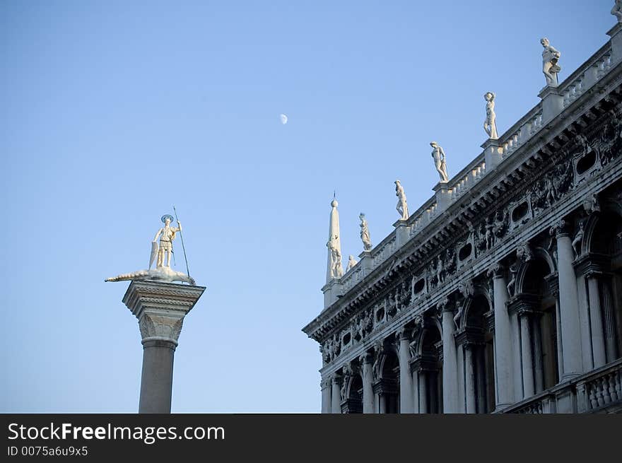 Sky of square St'Marco at Venice,summer