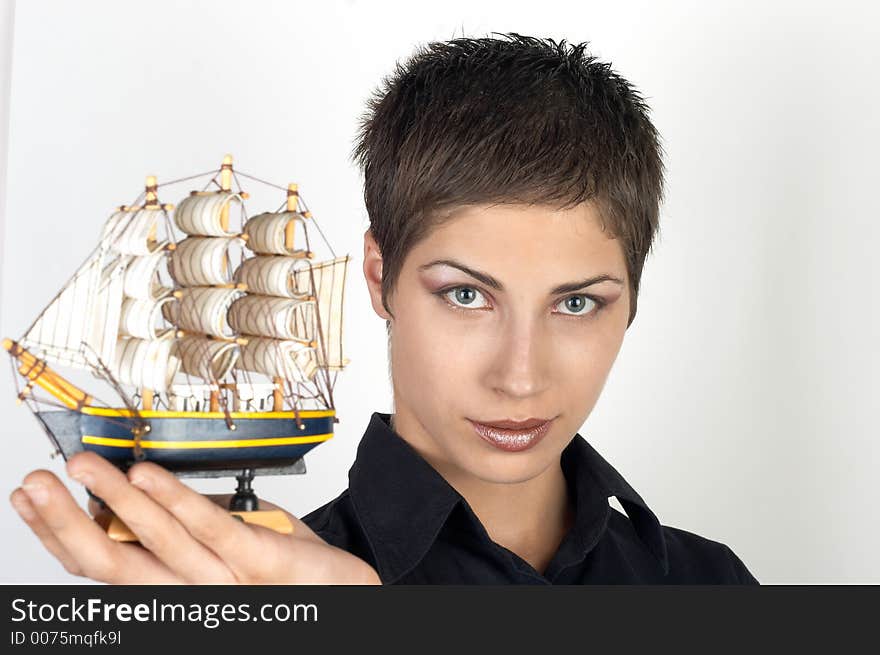 Young beautiful businesswoman posing for portrait