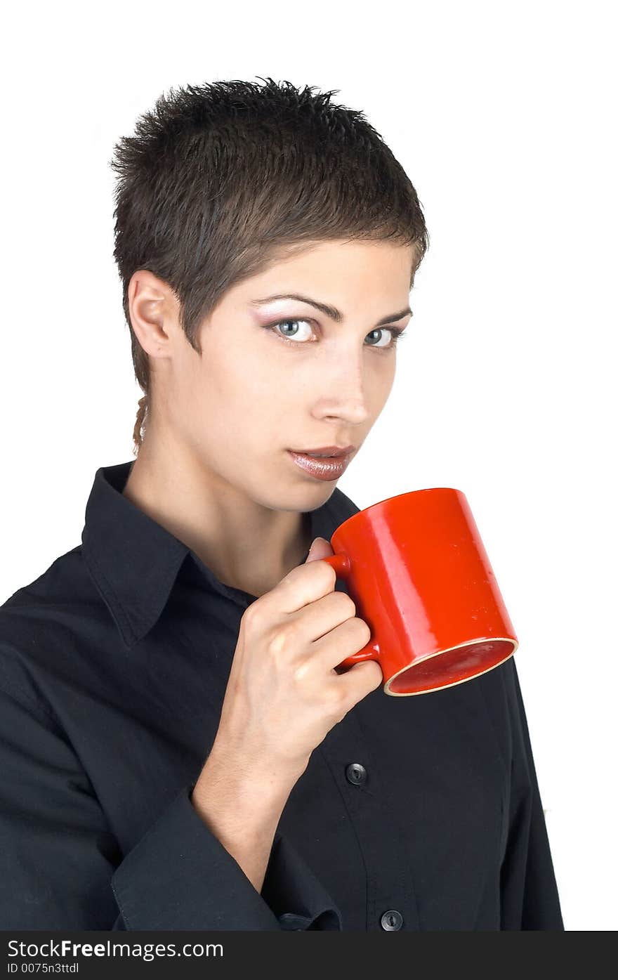 Young beautiful businesswoman posing for portrait. Young beautiful businesswoman posing for portrait