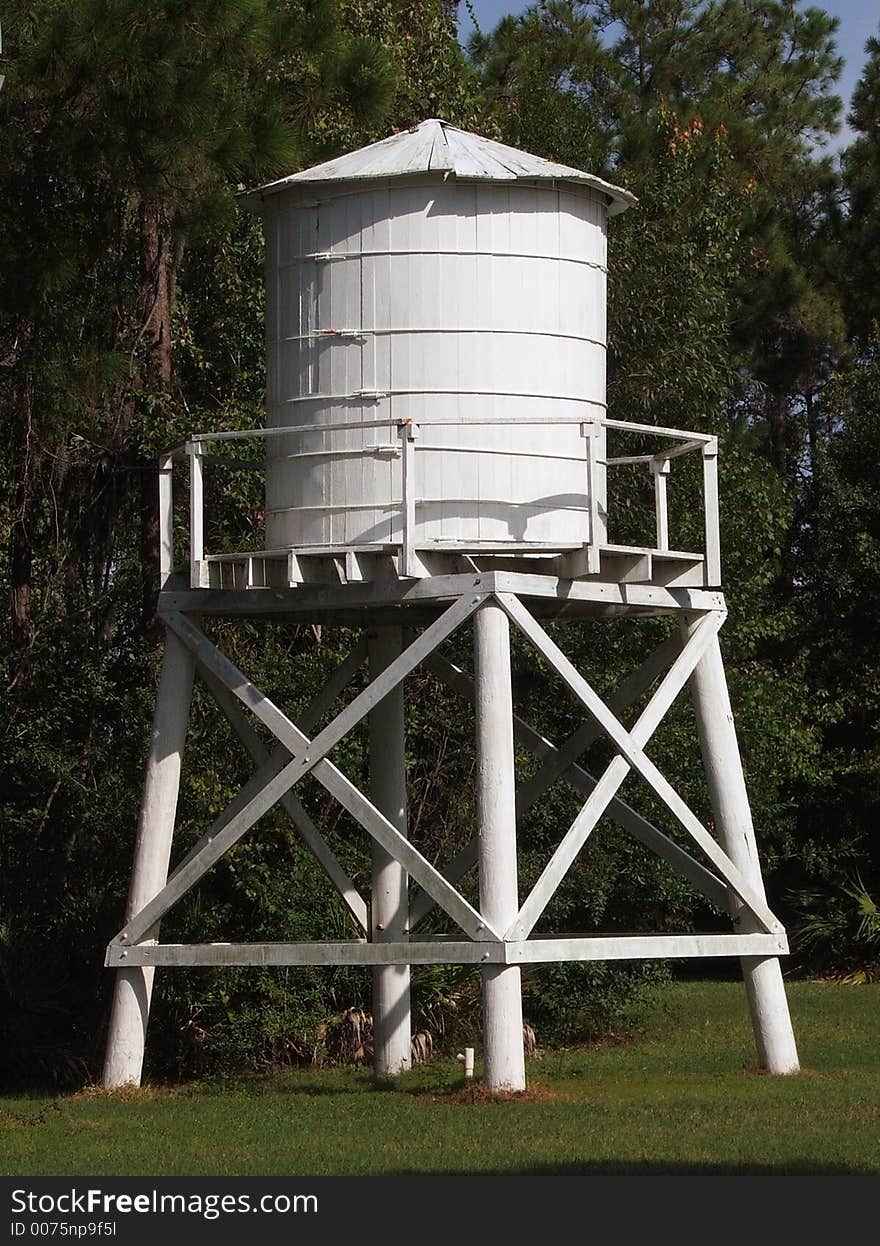 This water tower built in 1914, was used to irrigate the citrus groves.