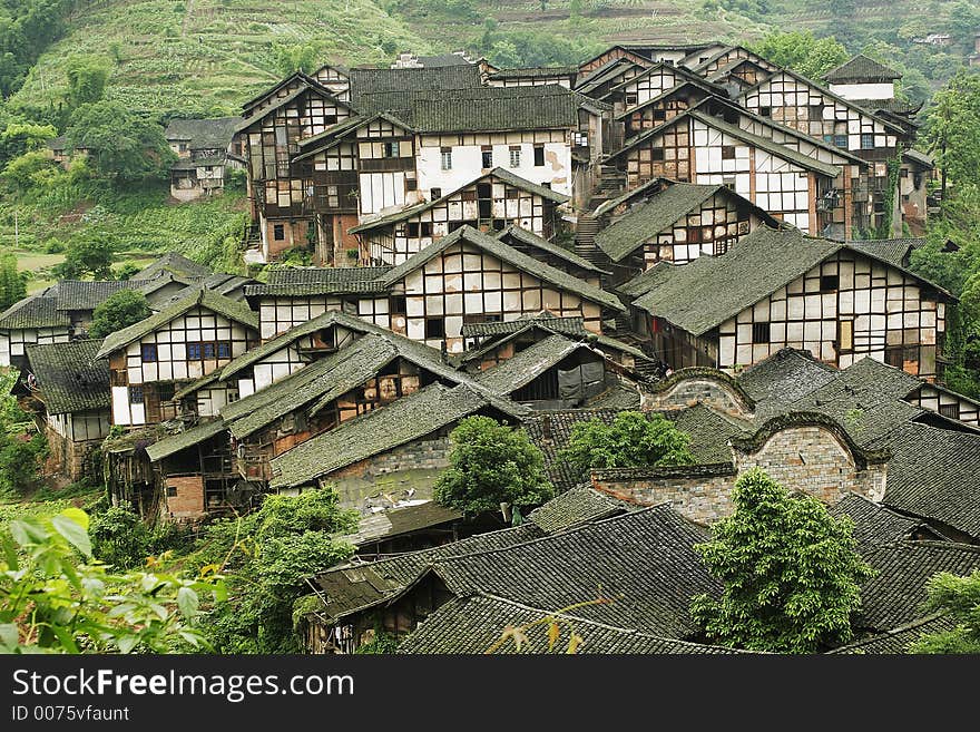 Traditional folk house of people live in Fubao viliage in Sichuan province of China. Traditional folk house of people live in Fubao viliage in Sichuan province of China