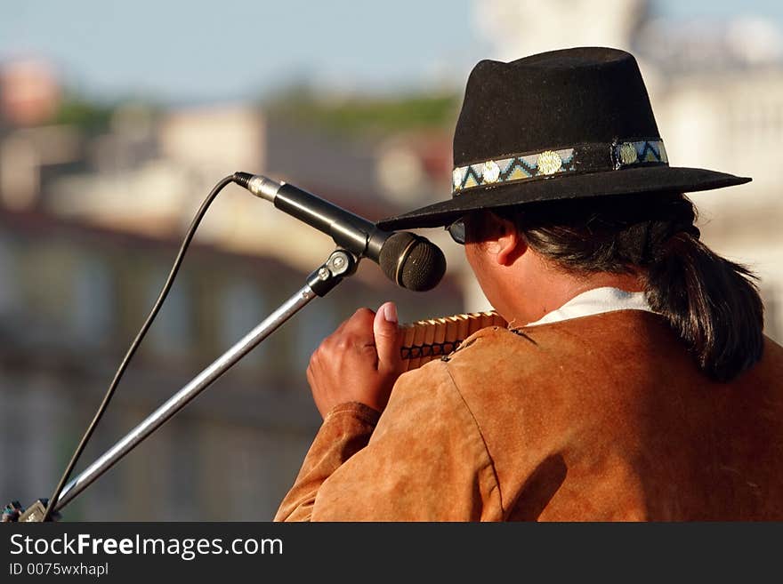 Man performing on the street. Man performing on the street