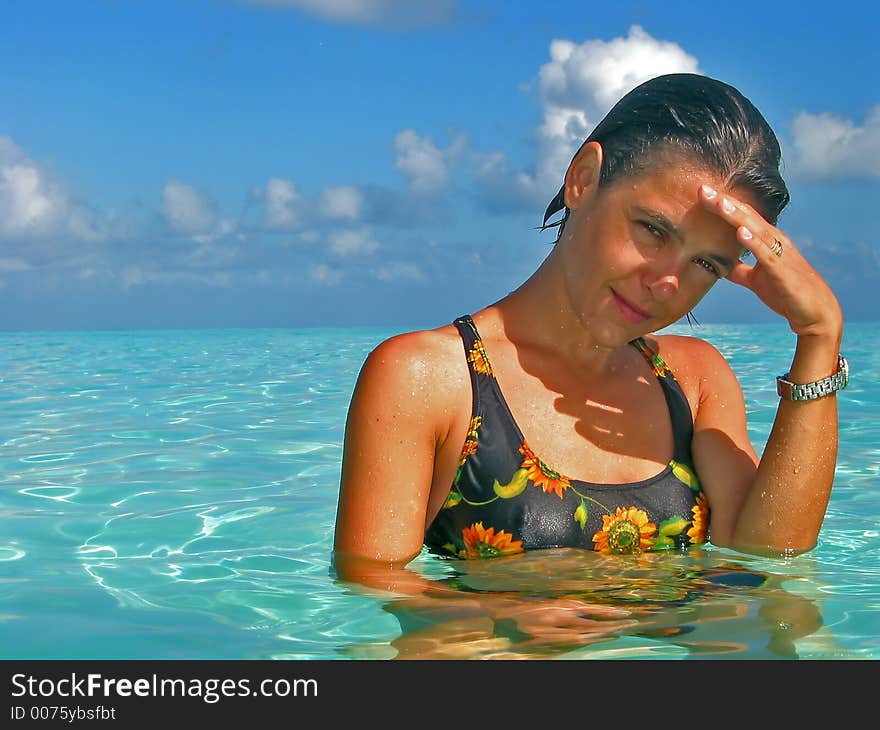 Woman in the water. Woman in the water