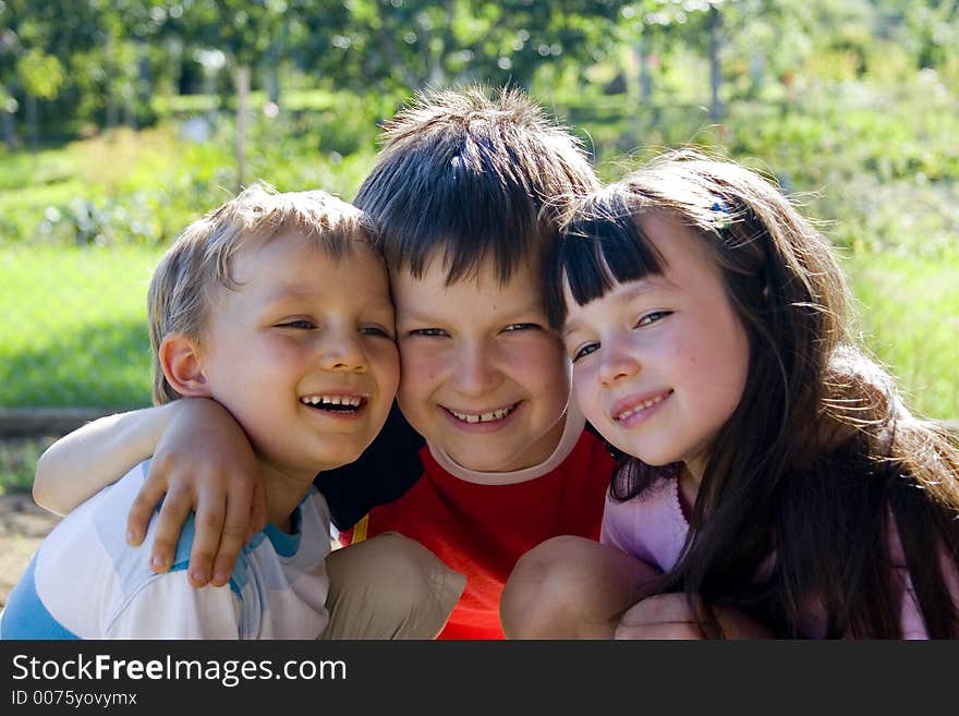 Children in garden. Children in garden