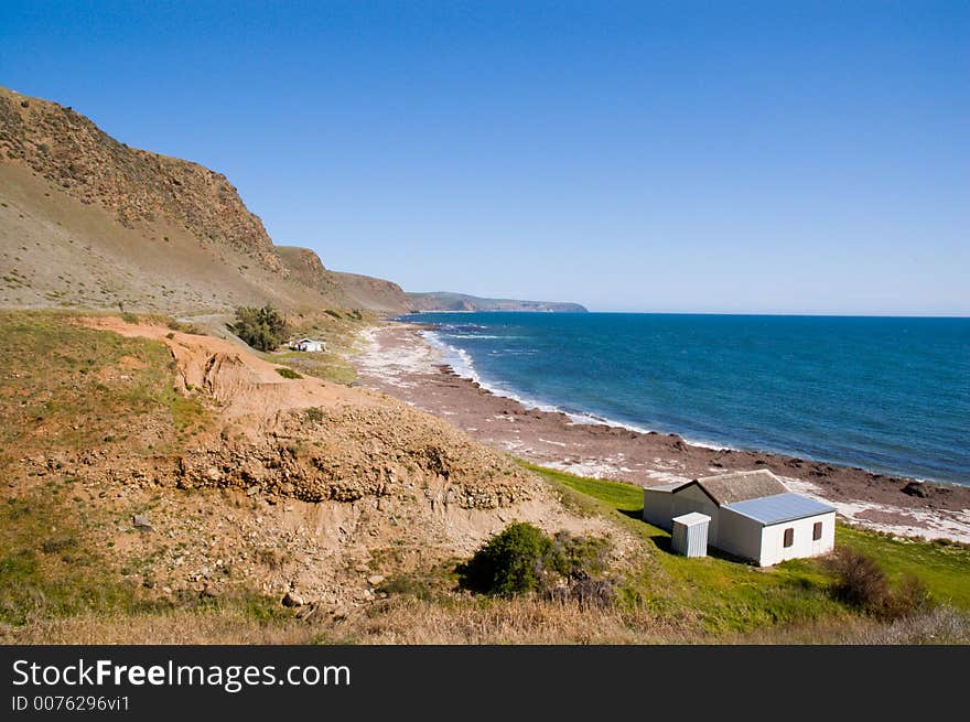 Lonely shack sits near the beach not far from Normanville, South Australia. Lonely shack sits near the beach not far from Normanville, South Australia.