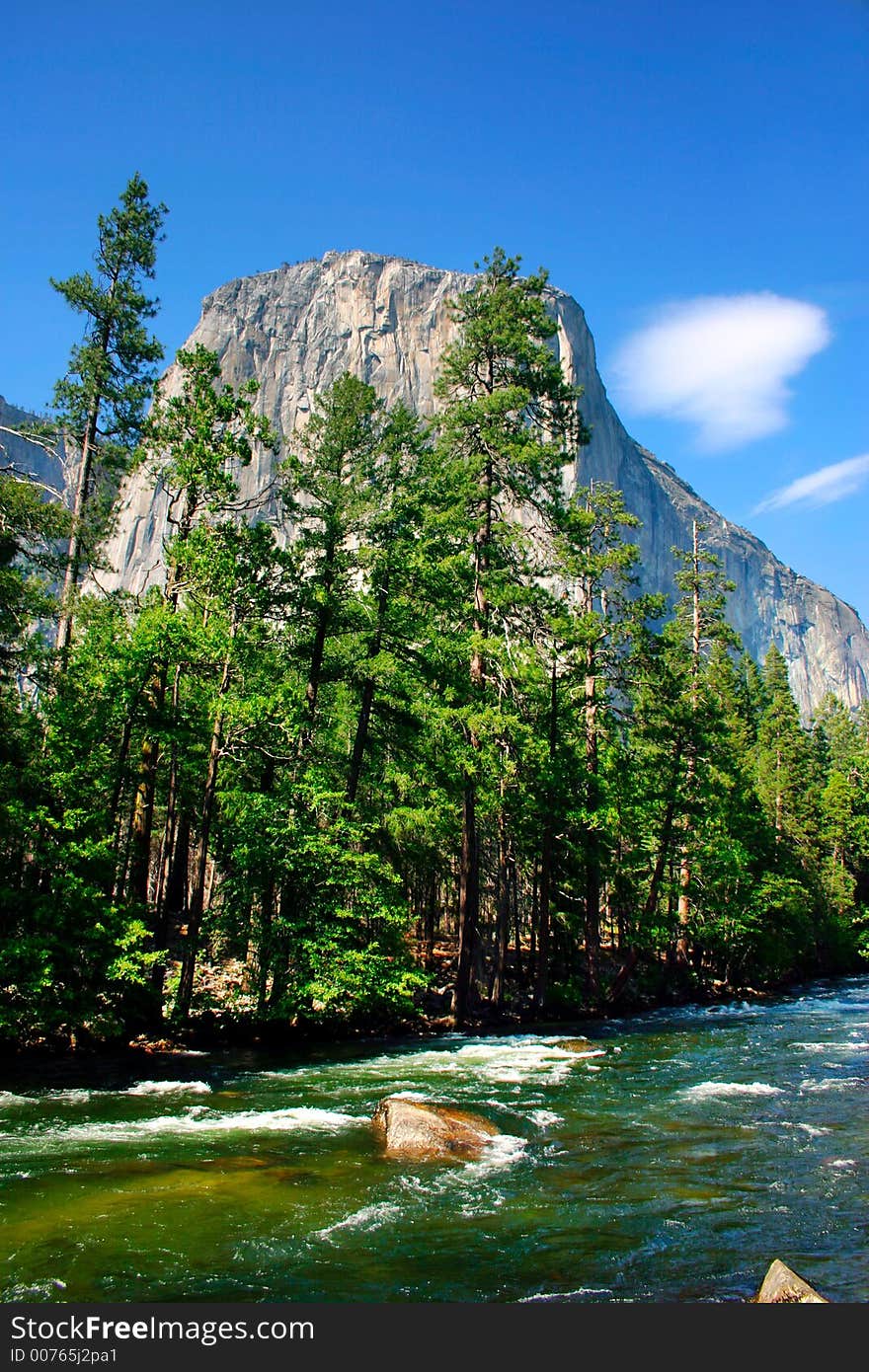 El Capitan is a 3,000 foot vertical rock formation in Yosemite Valley and Yosemite National Park. It is one of the most popular monoliths with rock climbers in the world. El Capitan is a 3,000 foot vertical rock formation in Yosemite Valley and Yosemite National Park. It is one of the most popular monoliths with rock climbers in the world.