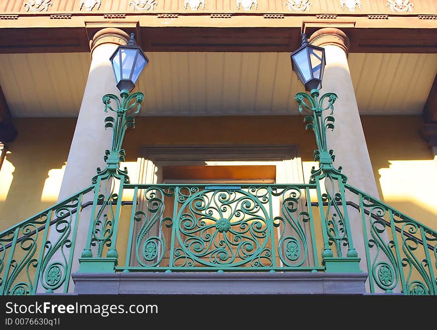 An angled shot of an elegant old building. An angled shot of an elegant old building