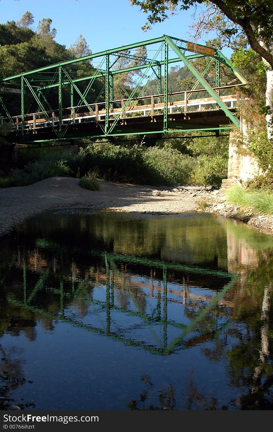 A beautiful reflection of this bridge int the California Foothills. A beautiful reflection of this bridge int the California Foothills