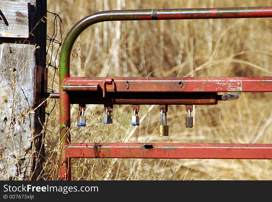 A gate that is definately locked. A gate that is definately locked