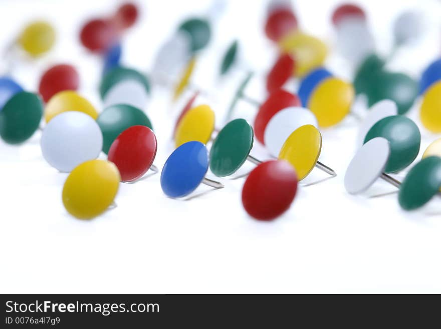 Colorful thumbtacks