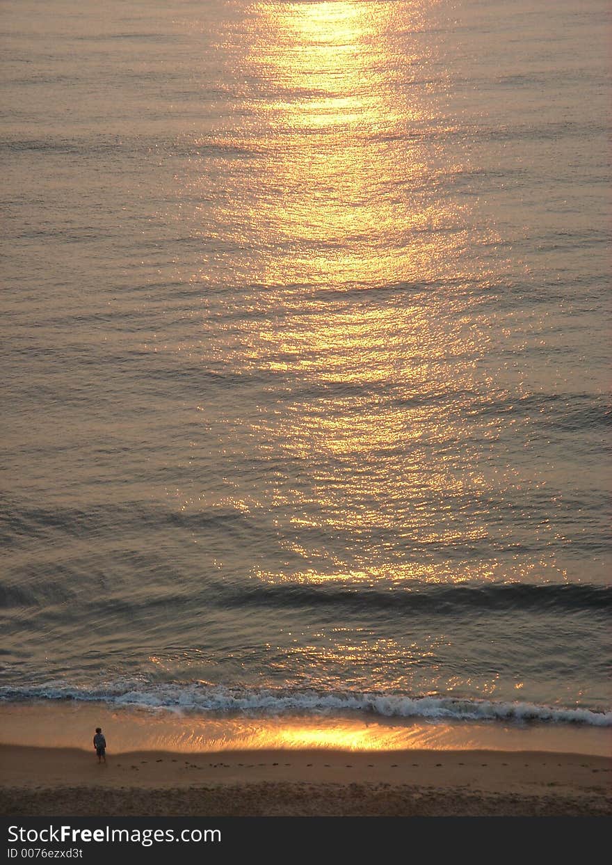 Early morning stroll on the beach. Early morning stroll on the beach