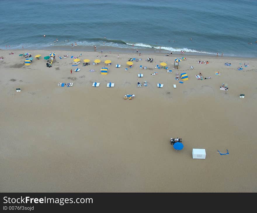 Bird-eyed view of the beach